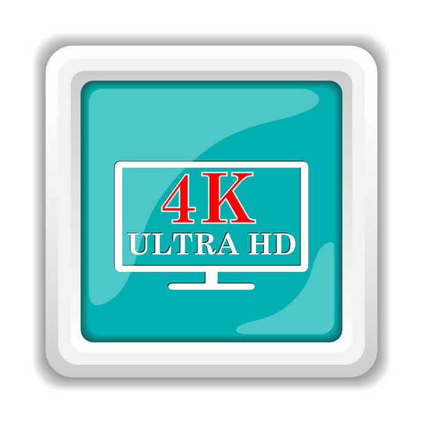 4K ultra HD icon. Internet button on white background - Photo, Image