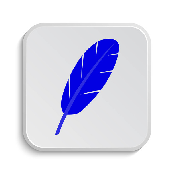 Feather icon. Internet button on white background - Foto, Imagen