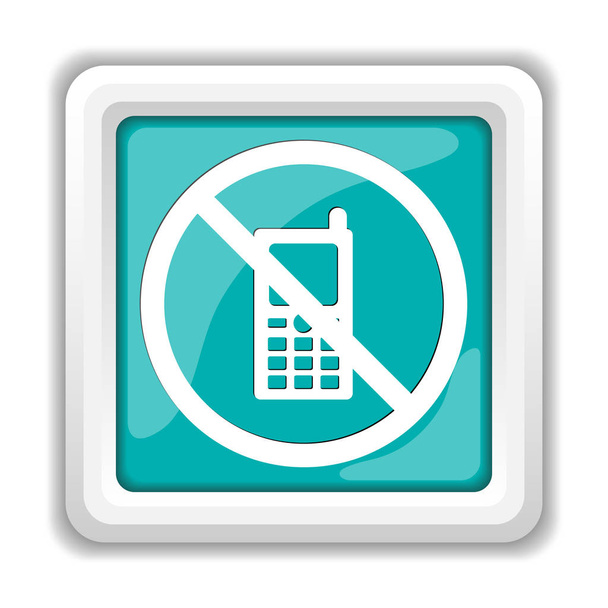 Cep telefonu yasak simgesi. Beyaz arka plan üzerinde Internet düğmesi - Fotoğraf, Görsel