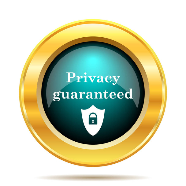 Privacy gegarandeerd pictogram. Internet knop op witte achtergrond - Foto, afbeelding