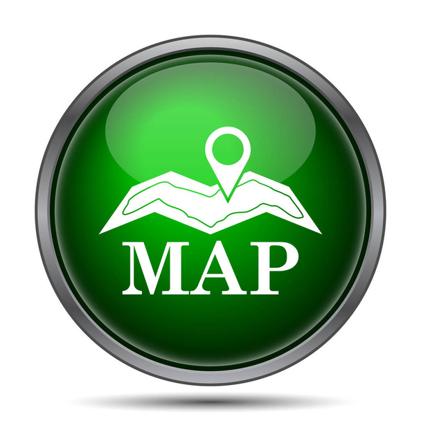 Harita simgesi. Beyaz arka plan üzerinde Internet düğmesi - Fotoğraf, Görsel