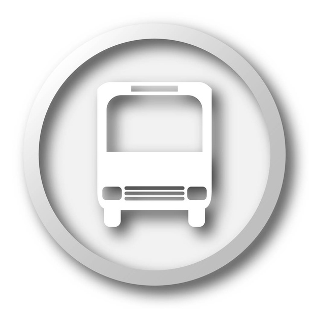 バスのアイコン。白い背景の上のインター ネット ボタン - 写真・画像