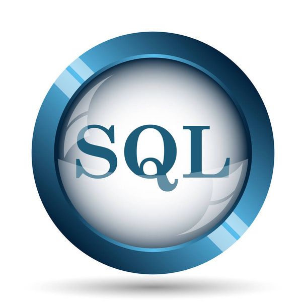 Εικονίδιο του SQL. Κουμπί Internet σε άσπρο φόντο - Φωτογραφία, εικόνα