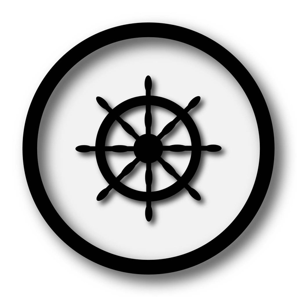 Tengeri kerék ikonra. Internet gomb fehér háttér - Fotó, kép