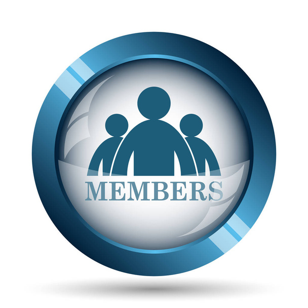 Icono de miembros. Botón de Internet sobre fondo blanco
 - Foto, Imagen
