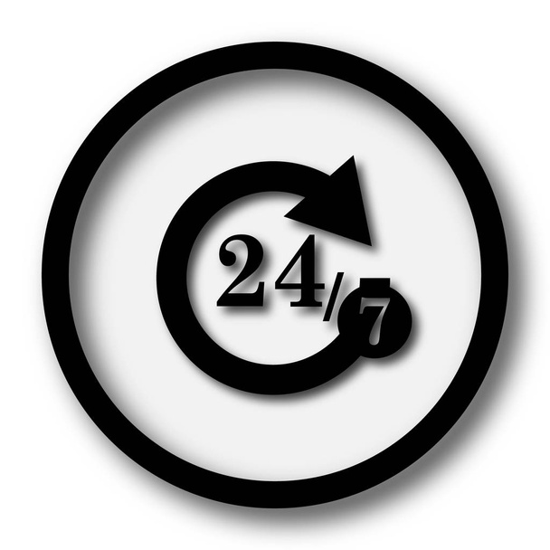 Symbol rund um die Uhr. Internet-Taste auf weißem Hintergrund - Foto, Bild