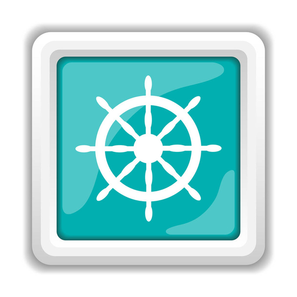 Nautical wheel icon. Internet button on white background - Photo, Image