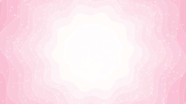 Light pink abstract flower background - seamless loop. Motion banner backdrop with shining bokeh sparkles.Smooth circular animation looped with bokeh particle. Sunlight with ray and hypnotic wave. Cute girlish  - Footage, Video