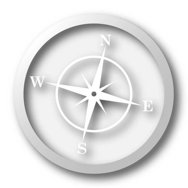 Значок компаса. Кнопка Интернет на белом фоне
 - Фото, изображение