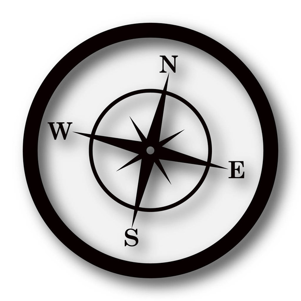 Значок компаса. Кнопка Интернет на белом фоне
 - Фото, изображение