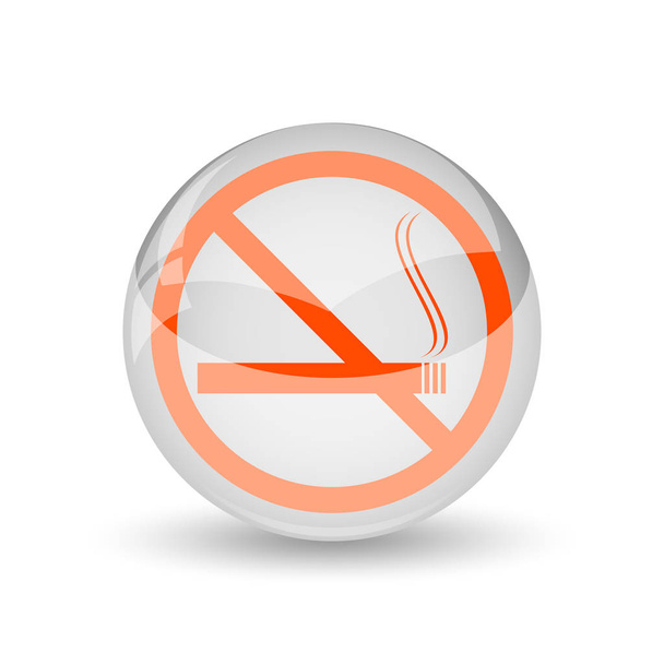 Κανένα εικονίδιο κάπνισμα. Κουμπί Internet σε άσπρο φόντο - Φωτογραφία, εικόνα