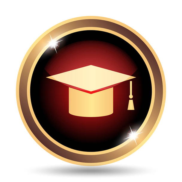 Icono de graduación. Botón de Internet sobre fondo blanco
 - Foto, imagen