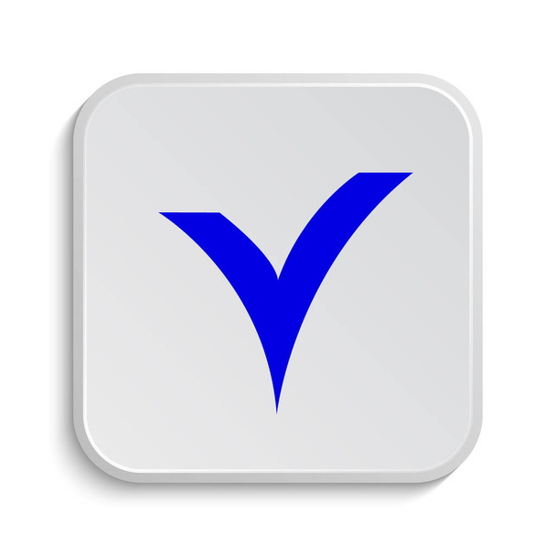 V checked icon. Internet button on white background - Photo, Image