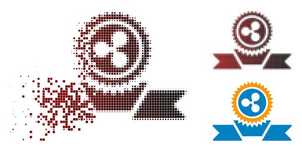 Ikona s fragmentovaných Dot polotónů zvlnění Award stužkou - Vektor, obrázek