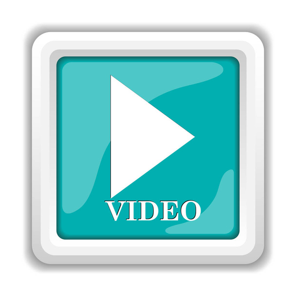 動画再生アイコン。白い背景の上のインター ネット ボタン - 写真・画像
