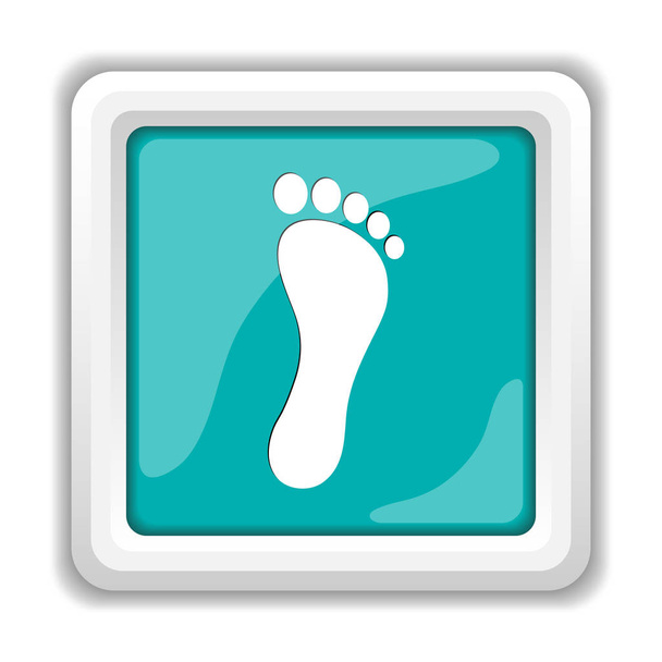 Ícone de impressão do pé. Botão de Internet no fundo branco
 - Foto, Imagem