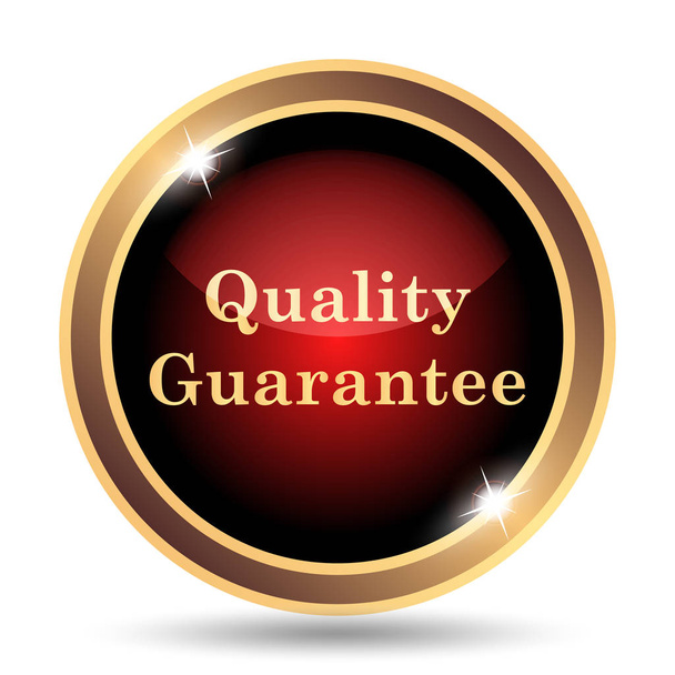 Ikona gwarancji jakości. Przycisk Internet na białym tle - Zdjęcie, obraz