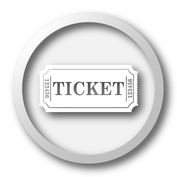 Bioscoop ticket pictogram. Internet knop op witte achtergrond - Foto, afbeelding