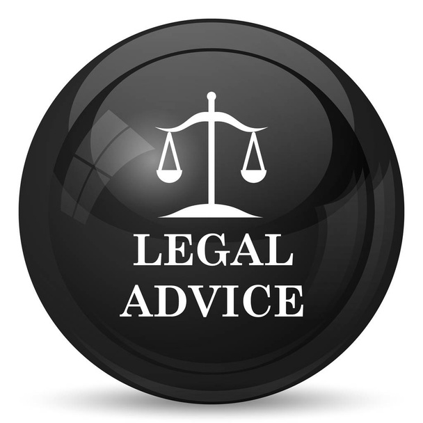 Pictogram voor juridisch advies. Internet knop op witte achtergrond - Foto, afbeelding