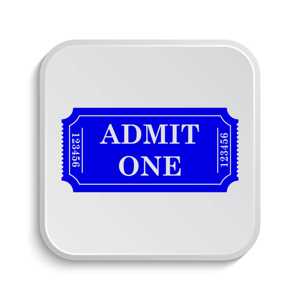 Admin één ticket pictogram. Internet knop op witte achtergrond - Foto, afbeelding