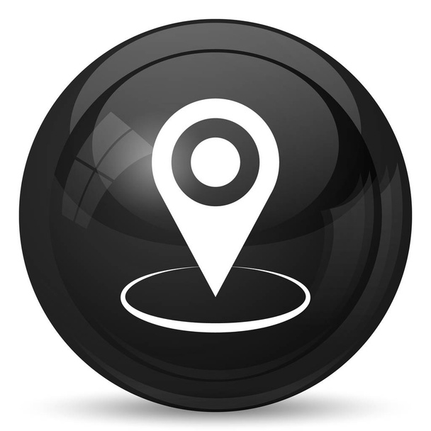 Ícone de localização do pino. Botão de Internet no fundo branco
 - Foto, Imagem