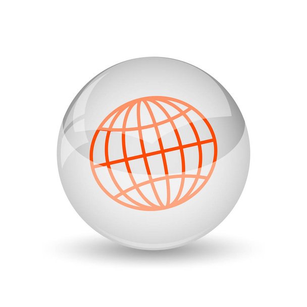 Ícone do globo. Botão de Internet no fundo branco
 - Foto, Imagem