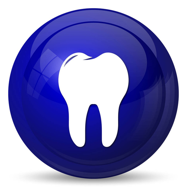 歯のアイコン。白い背景の上のインター ネット ボタン - 写真・画像
