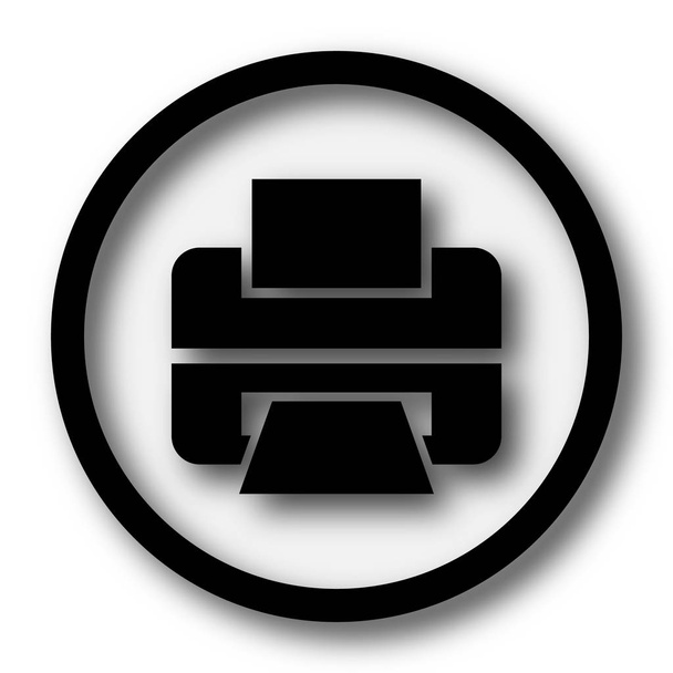 プリンターのアイコン。白い背景の上のインター ネット ボタン - 写真・画像