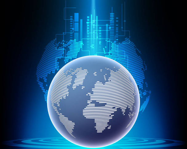 Mondiale wereld kaart cyber internationale systeem transformatie netwerk verbinding business zone online. Vectorillustratie Eps10 - Vector, afbeelding