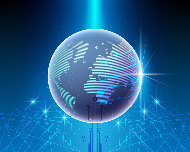 Küresel dünya harita cyber bigdata sistem dönüştürme ağ bağlantısı iş kolu. Vektör çizim Eps10 - Vektör, Görsel