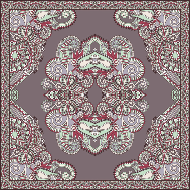 Traditional ornamental floral paisley bandanna - Διάνυσμα, εικόνα