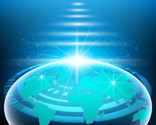 Svět Mapa světlo cyber síťového připojení obchodní zóny internet online. Vektorové ilustrace Eps10 - Vektor, obrázek