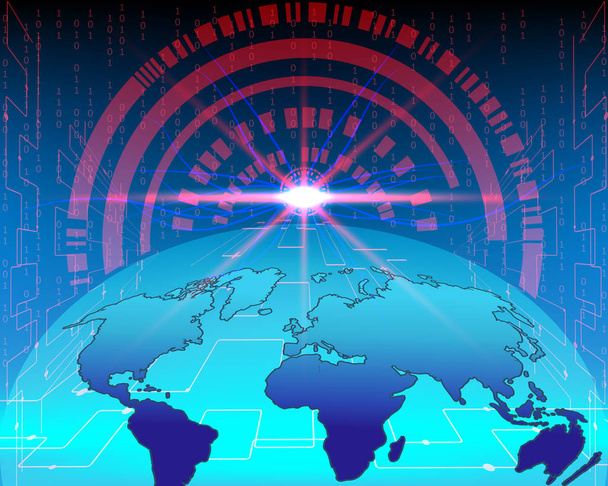 Карта мира Кибер-атака по концепции хакера. векторная иллюстрация eps10
 - Вектор,изображение