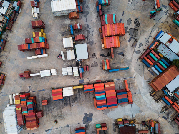 Havadan görünümü konteyner liman - Fotoğraf, Görsel