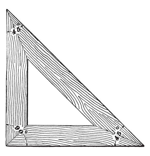 Desenho Triângulo fornece uma maneira conveniente de formas e tamanhos variados, é traçar um lápis ao longo da borda reta, desenho de linha vintage ou gravura ilustração
. - Vetor, Imagem