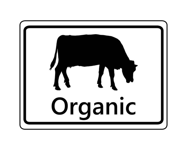 Sign for organic dairy farming - Vector, Image