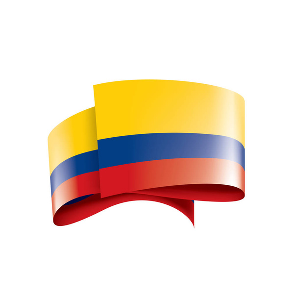 コロンビアの旗白い背景のベクトルイラスト - ベクター画像