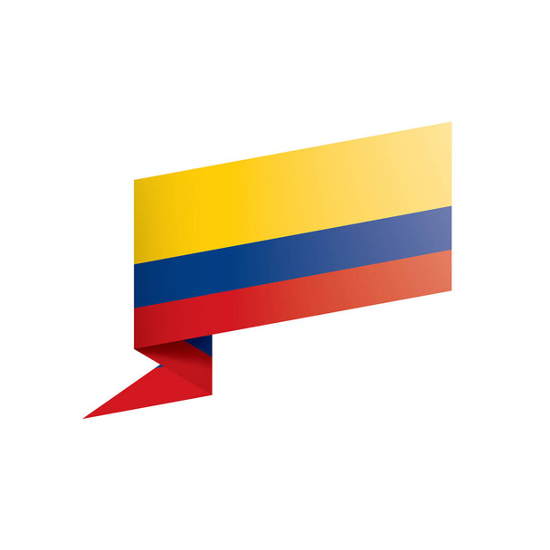 Флаг Колумбии, векторная иллюстрация на белом фоне - Вектор,изображение