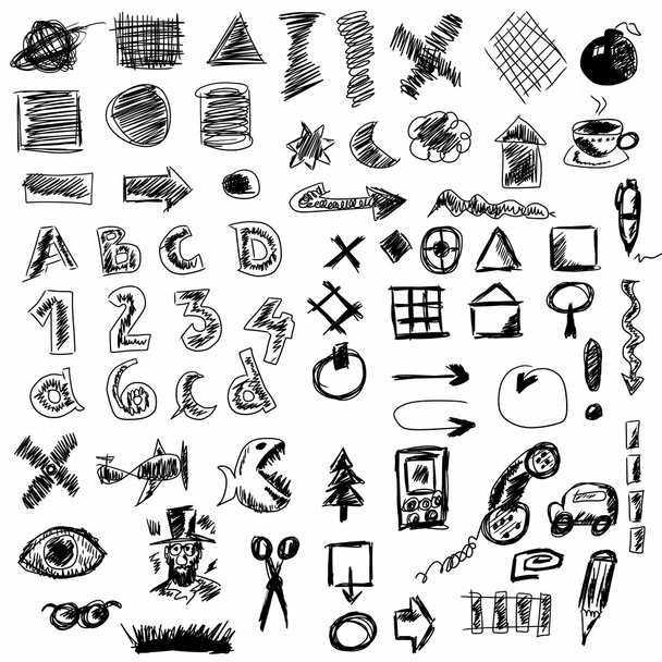 set doodle abstract business icons - Photo, image