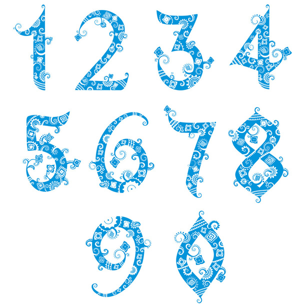 Set of stylized numbers - Vetor, Imagem