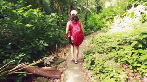 Стрілянина за дівчиною, яка ходить посеред тропічного лісу з рюкзаком і капелюхом
 - Кадри, відео