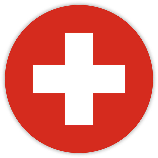 round colorful flag of Switzerland, vector, illustration   - Vettoriali, immagini