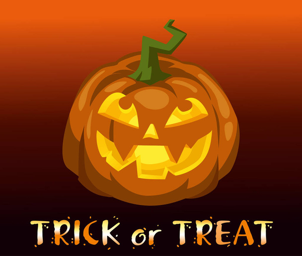 Feestelijke Halloween achtergrond. Trick or treat. Platte vectorillustratie - Vector, afbeelding