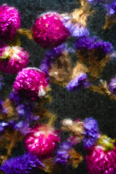 hermoso pequeño mojado azul y rosa flores
   - Foto, imagen