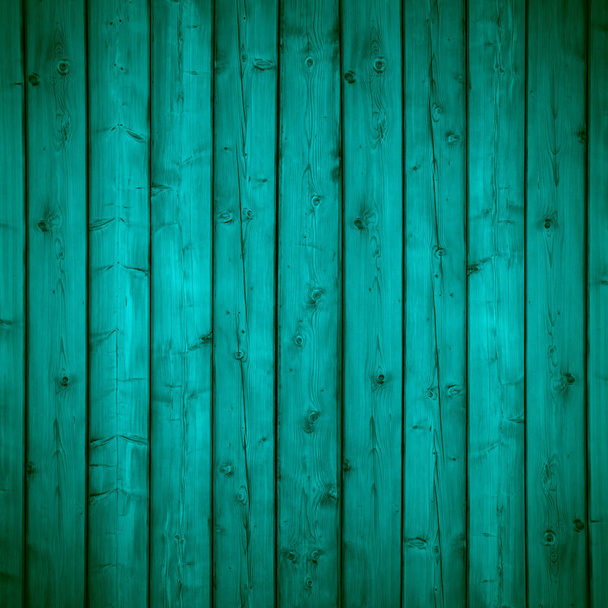 natural pattern wooden texture or turquoise planks background - Photo, Image