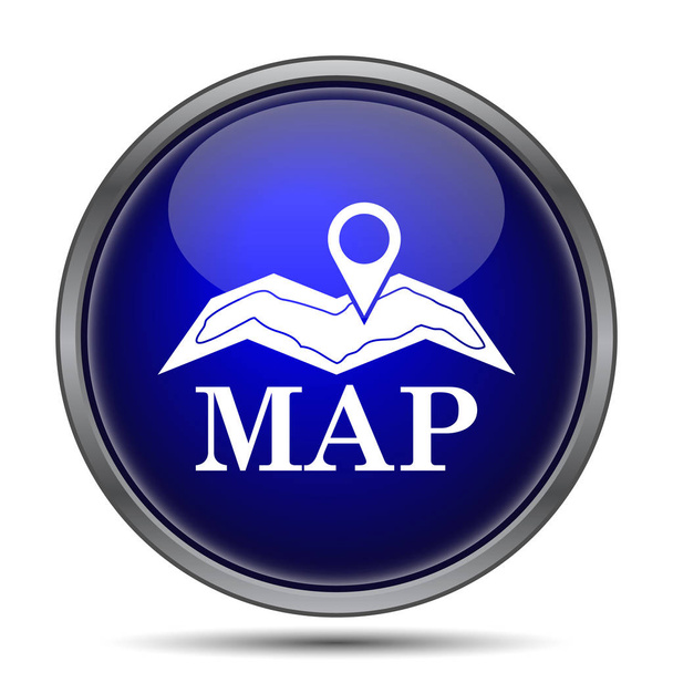 Map icon. Internet button on white background - Photo, Image