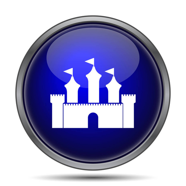 Icono del castillo. Botón de Internet sobre fondo blanco
 - Foto, Imagen
