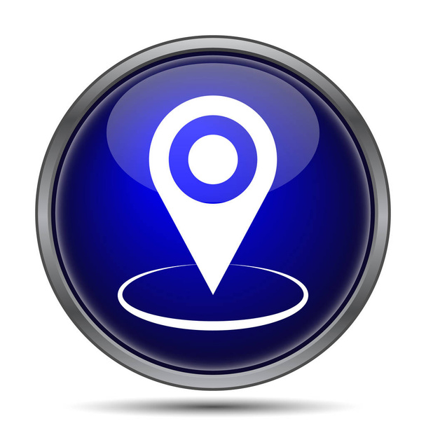 Icono de ubicación del pin. Botón de Internet sobre fondo blanco
 - Foto, Imagen