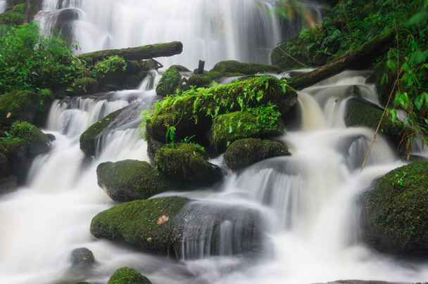 Man Daeng waterfall, Waterfall with autumn color change Beautiful nature. - Photo, Image