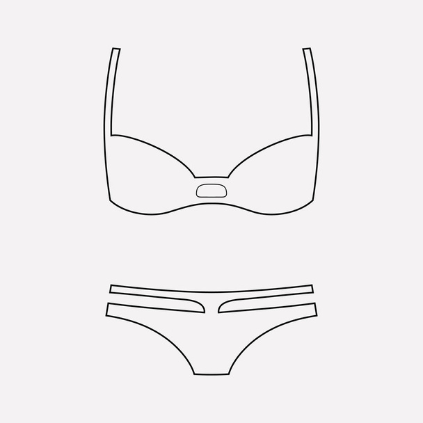 Swimsuit ícone elemento de linha. Ilustração vetorial da linha de ícone de maiô isolada no fundo limpo para o design do logotipo do aplicativo móvel da web
. - Vetor, Imagem